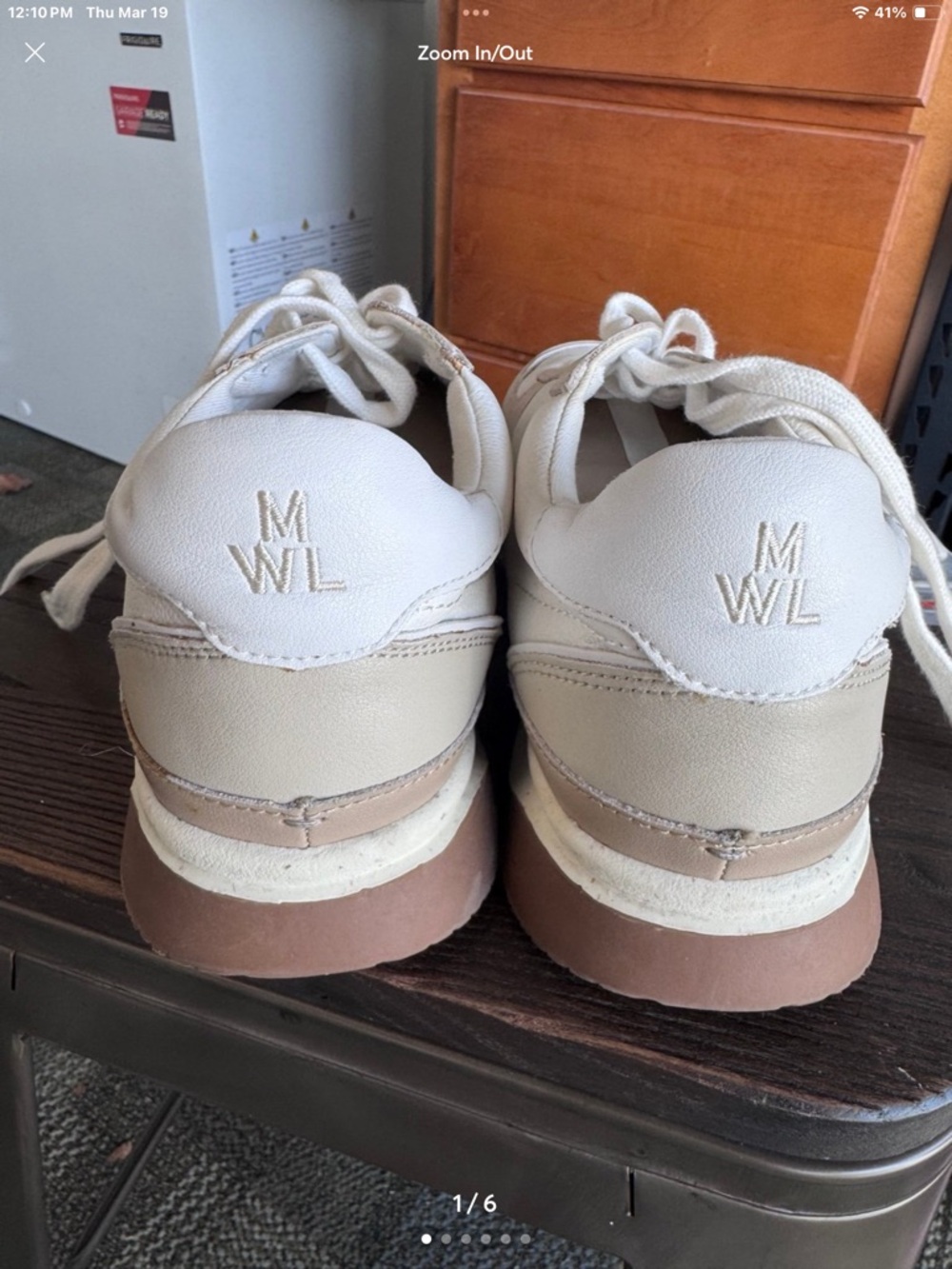Madewell Cream and Tan Leather Sneakers
